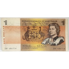 AUSTRALIA 1967 . ONE 1 DOLLAR BANKNOTE . COOMBS/RANDALL . STAR NOTE . FIRST PREFIX ZAF